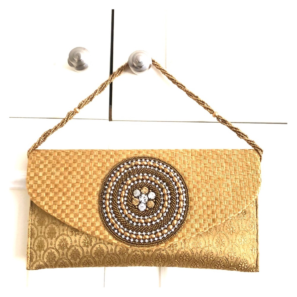 NWT designed mix fabric clutch